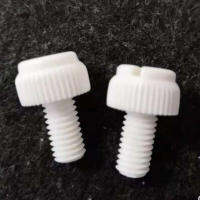 10-50ชิ้น M5 M6 M8 PP ไนลอนสีขาวพลาสติก Slotted Knurled Thumb Polypropylene Screw