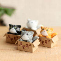 Cartoon Poor Box Cat Model รูปปั้นขนาดเล็ก Micro Landscape ตกแต่งโต๊ะสำหรับรถบ้าน