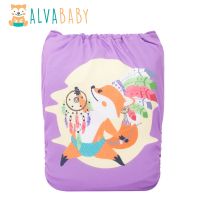 ALVABABY New Printed Pocket Cloth Diaper for Boys Girls Positioned Cloth Nappy with 1pc Microfiber Insert Cloth Diapers