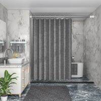 White Black Pink Grey Blue Green Champagne Solid Bath Curtain Living room/bedroom/high-density draped linen shading curtains Home bathroom shower curtains Thickened waterproof and mildewproof shower curtain Polyester shower curtains