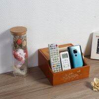 Wooden Square Tissue Box Storage Organizer Caddy for Bathroom Vanity Dresser Night Stand Table Holds Remote Controls Pen 18 x 20.2 x 10.5cm