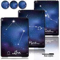 For Apple IPad 2019 7th 10.2" Shockproof Anti-fall Hard Shell Tablet Protective Case with Starry Pictures of 12 Constellations Bag Accessories