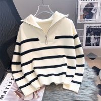 ▬❆ Sweater Turtleneck Striped Pull Thicked Sueter 2022 Ropa Mujer Knit Oversized Cardigan Coat