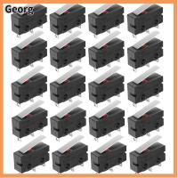 GEORG 20pcs AC 250V สวิตช์จำกัดขนาดเล็ก KW12-3 5A ไมโครสวิตช์ แขนก้านโยก SPDT 3พิน สวิตช์จำกัด ขั้วต่อ PCB