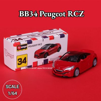 Bburago 1:64 Mini Car Model BB34 Peugeot RCZ Scale Metal Diecast Miniature Art Replica Vehicle Collection Toy