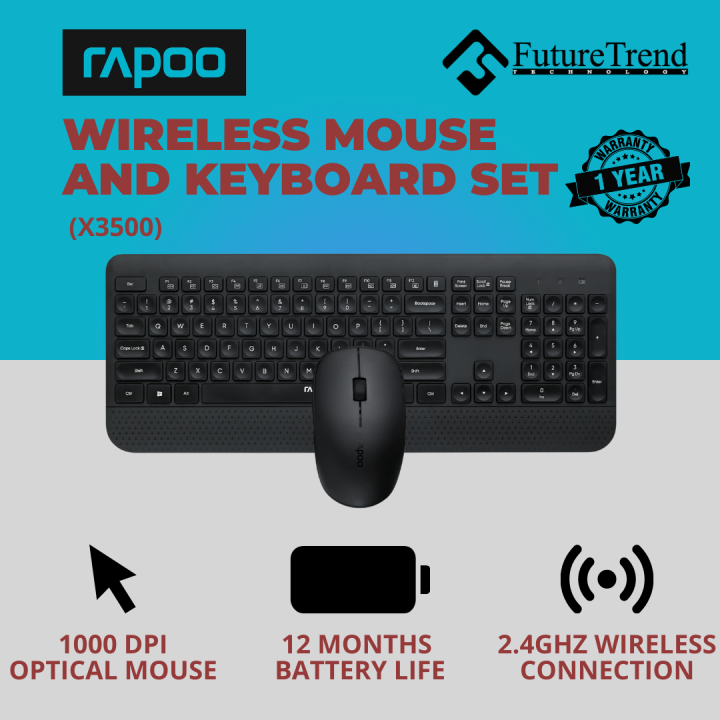 Rapoo X3500 Wireless Mouse and Keyboard Set | Lazada