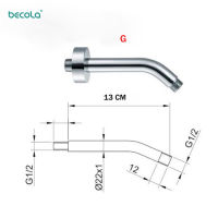 BECOLA Bathroom Copper Wall Shower Arm Dark Mounted Connecting Rod Sprinkler Shower Tube Brass BracketCeiling Rod Tube