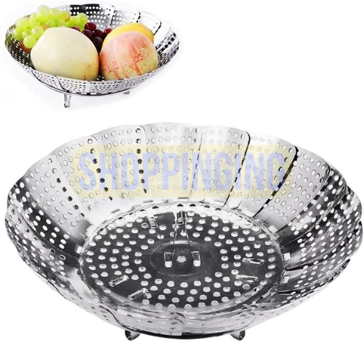 Veggie Vegetable Steamer Basket, Folding Steaming Basket, Metal Stainless  Steel