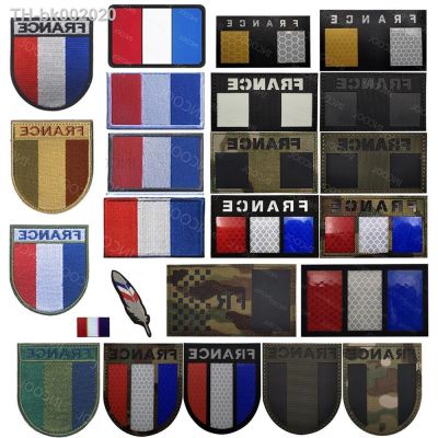□ France French IR Infrared Reflective Flag Patches Tactical Military Emblem Embroidery Badges Appliqued Decorative Stickers Strip