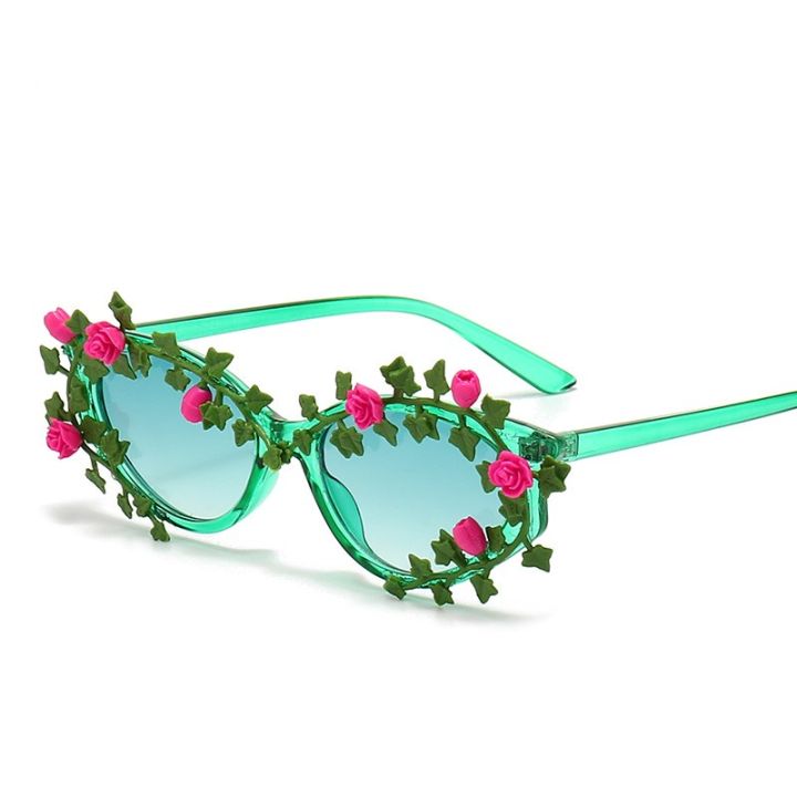 แว่นตากันแดดแว่นกันแดดแว่นกันแดด-diy-แว่นกันแดดรูปดอกไม้แว่นกันแดดตกแต่งดอกไม้