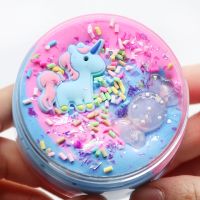 60ml Unicorn Puff Slime Plastic Clay Light Clay Colorful Modeling Polymer Clay Sand Fluffy Light Plasticine Gum for Handmade Toy