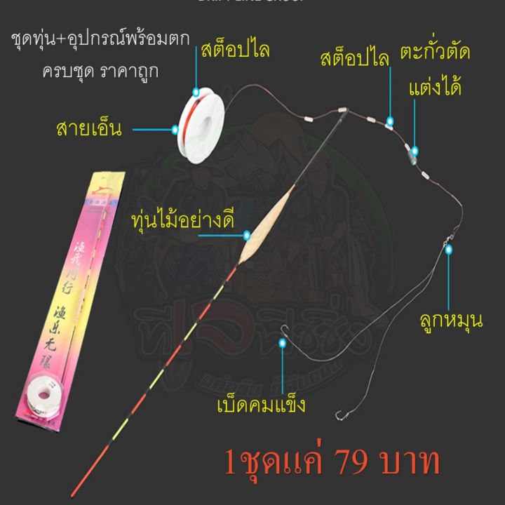 ชุดเบ็ดตกปลา-ชุดประกอบสายชิงหลิวสำเร็จรูป-ครบชุด-ราคาถูก-อุปกรณ์ตกปลา-ตกกุ้ง-ตกปลา-สายเบ็ดชิงหลิว