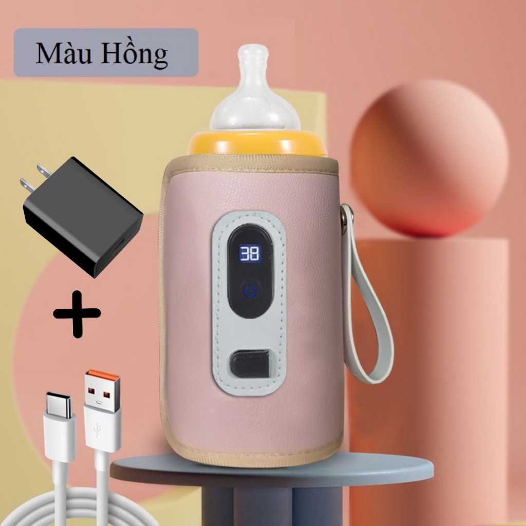 Túi ủ bình sữa A24 di động USB bằng da hiển thị nhiệt độ, chống thấm nước, điều chỉnh 5 mức 1 đổi 1 trong 7 ngày:5405
