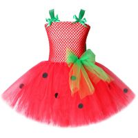 ZZOOI Baby Girls Tutu Dress Strawberry Princess Dresses for Kids Girl Birthday Costume Watermelon Halloween Christmas Costumes Toddler