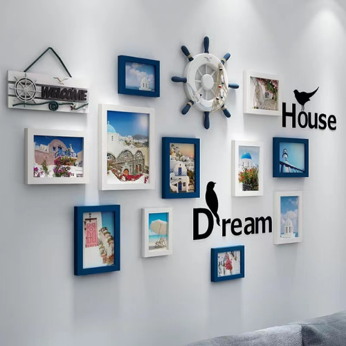 13pcs/set Wood Picture Frame Wall Decor Combination Display with ...