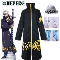 Anime One Piece Trafalgar Law After 2 Years Cosplay Costume Long Windbreaker Coat Cloak Outerwear Pants Hat Man Halloween Costum