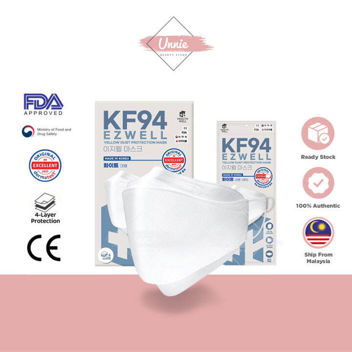 EZWELL KF94 4ply Face Mask (1pcs) *Made in Korea* 韩国KF94 4层口罩 (1片
