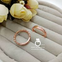 แหวนเพชรcz 0486 สีโรสโกลด์ ชุบนาค หนัก 1 สลึง แหวนทองเคลือบแก้ว ทองสวย แหวนทอง แหวนทองชุบ แหวนทองสวย แหวน