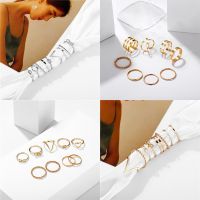 17KM Vintage GoldSilver Women Heart Twist Finger Ring Fashion Jewelry Wedding Gifts Accessories