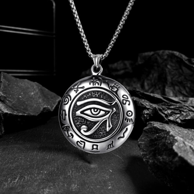 Eye Of Horus สร้อยคอผู้ชายโบราณอียิปต์สัญลักษณ์เครื่องประดับ Amulet จี้สแตนเลส Chain