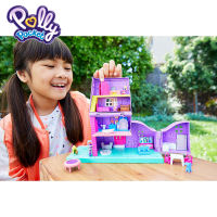 (ร้อน) Polly Pocket Pollyville House Toys Mini Funny Building Playset With Games Move Micro Lila Dolls Hoilday Time GFP42 Birthday Gift