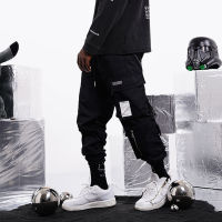 11 BYBBS DARK Multi Pockets Hip Hop Cargo Pants Men Harajuku Casual Streetwear Sweatpants Joggers Ribbons Trousers Harem Pants