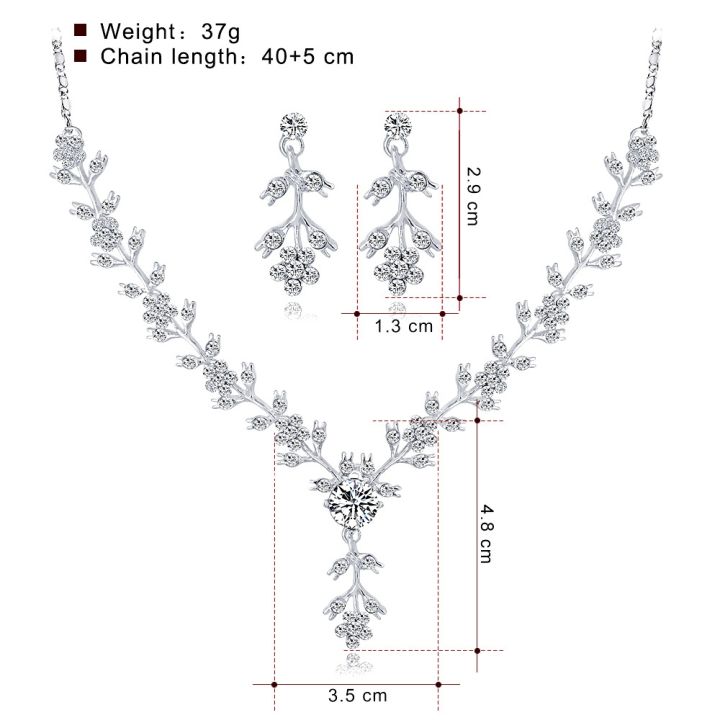 ชุดต่างหูสร้อยคอคริสตัลสำหรับผู้หญิงชุดเครื่องประดับงานแต่งงานและงานเลี้ยงสไตล์ยุโรปและอเมริกัน