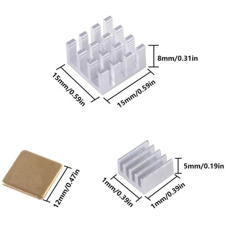 40pcs-raspberry-pi-aluminum-heatsink-for-raspberry-pi-4-3-b-2-model-b-copper-heatsink-3m-8810-thermal-conductive-adhesive-tape-adhesives-tape