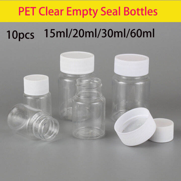 LEERMOO PET Clear Chemical Container Reagent Vials Plastic Pill