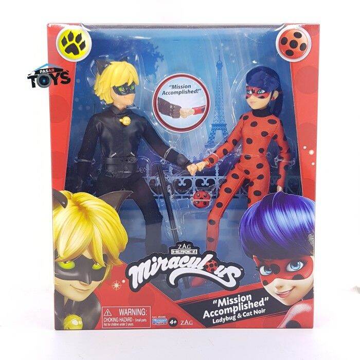 Conjunto de 2 Bonecos Miraculous Mission Accomplished Ladybug e