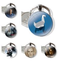 【LZ】⊕❄✲  Handmade vidro cabochão chaveiro desenhos animados criativos Wentworth Miller pingente de Prison Break chaveiro carro design de moda