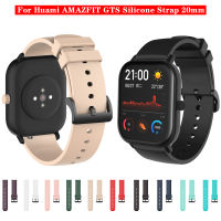 สายนาฬิกา20มม. สำหรับ Huami Amazfit GTS 2e 2 3 4 MINI Bip U S GTR 42มม. สีดำหัวเข็มขัดซิลิโคนกีฬาสายนาฬิกาข้อมือแบบสมาร์ท