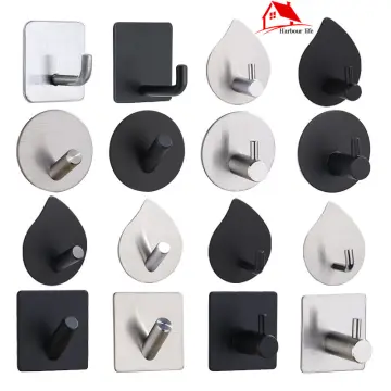 Wall Hook Stainless Steel Clothes Hanging Hooks Matte Black 3M