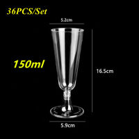 36pcsSet Disposable Plastic Champagne Flutes Glasses Red Wine Cocktail Cup Party Wedding Drink Cups Christmas Western Cup