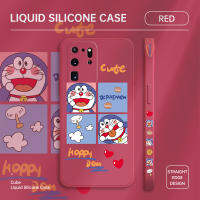 UCUC เคสโทรศัพท์เคสสำหรับ Samsung Galaxy S20 Ultra โทรศัพท์กรณีใหม่การ์ตูนแมว Doraemon Anime ด้านข้างออกแบบโทรศัพท์กรณีขอบสี่เหลี่ยมรูปแบบ Liquid ปลอกซิลิโคนคลุมทั้งหมดกล้องเคสป้องกันทนแรงกระแทกเคสหญิง