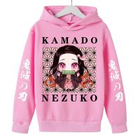 2022 Autumn Winter New Demon Slayer Hoodie Kids Boys Hoodie Suitable Baby Girl Long Sleeve Anime Yaiba Manga Pullover Sweater