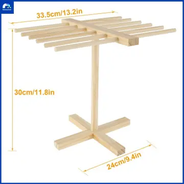 Collapsible Pasta Drying Rack Wooden Spaghetti Stand Dryer with 16