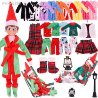 Hanging Basket Christmas Plush Pajamas Dress Fit Christmas Elf Doll Snowman Gingerbread Man Clothes Doll Clothes Accessories Toy