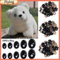 FLYING 20/40pcs สีดำ เด็กๆ ตุ๊กตาสัตว์ ตาความปลอดภัยรูปไข่ อุปกรณ์ตุ๊กตาตุ๊กตา งานฝีมือหุ่น สำหรับหมีขาว