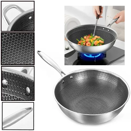 32CM nonstick pan fried steak cooking tools 316 stainless steel frying