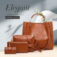 Cross-border trade han edition fashion lash aslant single shoulder bag handbag large capacity 4 handbags crocodile grain