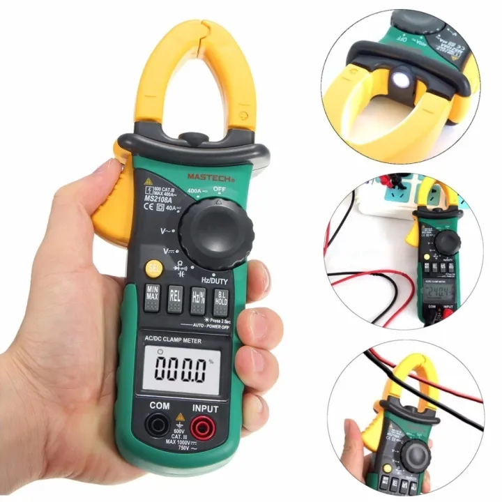 New MASTECH MS2108A Digital Clamp Meter Multimeter AC DC Current Volt ...