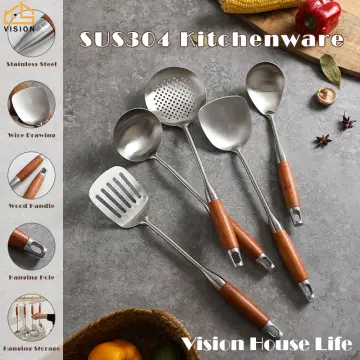 1PC Stainless Steel Cookware Set Kitchen Shovel Fish Turner Soup Spoon  Pasta Server Strainer Cooking Tools Utensils Kitchenware