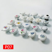 White color Rose lotus love simple knobs Single hole CeramicKitchen Furniture cabinet drawer handle Door Hardware