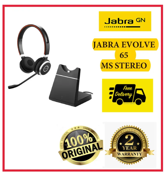 Jabra Evolve 65 MS Stereo (wireless) Headset + Charging Stand +Jabra