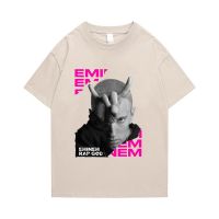 2023 Singer Eminem Print Men Tshirt Summer Short Sleeve Oversized T-Shirts Cotton Fashion Clothing Harajuku Vintage