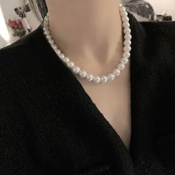 Pearl Necklace for Men White Pearl Choker Necklace Jewelry for Women Round Pearl  Necklace Beaded Strand Pearl Choker Necklace, Metal, No Gemstone :  Amazon.sg: Fashion