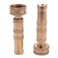 Heavy-Duty Brass Adjustable Twist Hose Nozzle, 2 Pack, Garden Watering Brass Hose Nozzle