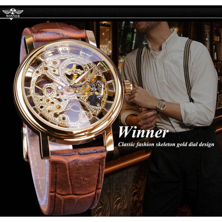 a-decent035-winner-นาฬิกาข้อมือ-brownstrap-menstopluxury-mechanical-skeleton-watch