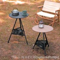 hyfvbu☢  Telescopic Folding Round Table Outdoor Three-legged Dining Aluminum Alloy Hike Liftable